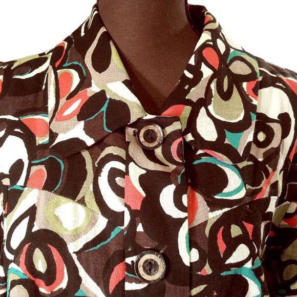 Art Print Plus Size Blouse, Size L Blouse, RQT Blouse, Plus Size Top, Jacket - Picture 3 of 10